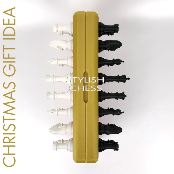 Magnetic 3d-Printed Folding Staunton Chess Set Good‎ Christmas Gift Idea